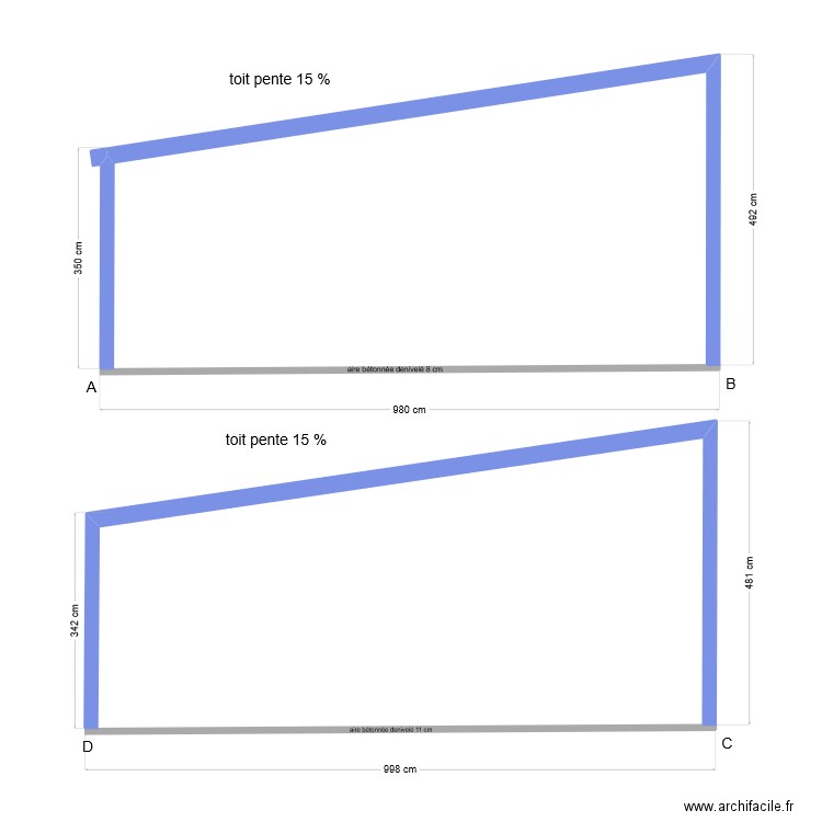 coupe plan. Plan de 0 pièce et 0 m2