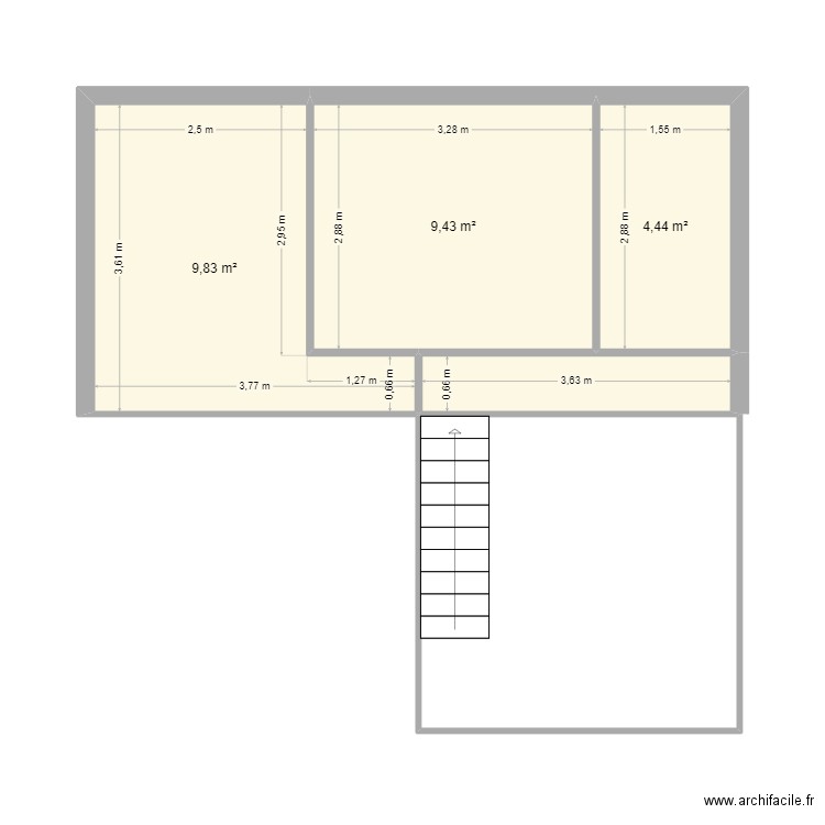 AlleeCEtage. Plan de 5 pièces et 40 m2