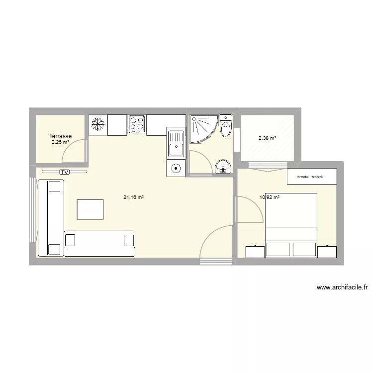 5ali. Plan de 4  et 37 m²