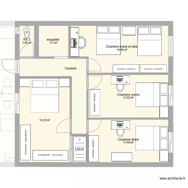 Maison terrain 205 m Servian impasse de limas. Plan de 