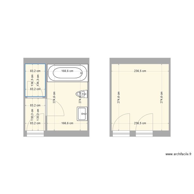 la chapelle des marais . Plan de 4 pièces et 13 m2