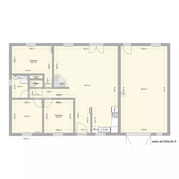 Maison Am&eacute;lie 5. Plan de 8  et 120 m²