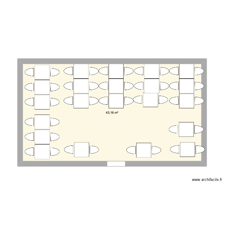 plan terrasse mer. Plan de 1 pièce et 43 m2