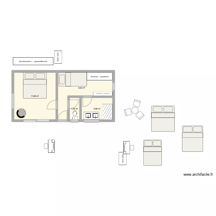 extension 4x8. Plan de 4 Pièces et 26 m² extension 4x8. Plan de 4 Pièces et 26 m²