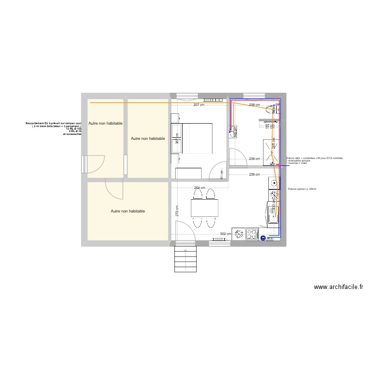 PLAN PLOMBERIE DUGUENET... Plan de 6 pièces et 55 m2