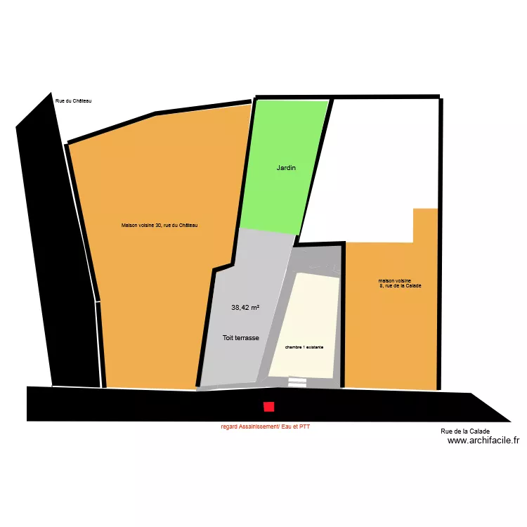 plan masse cadastre avant travaux. Plan de 