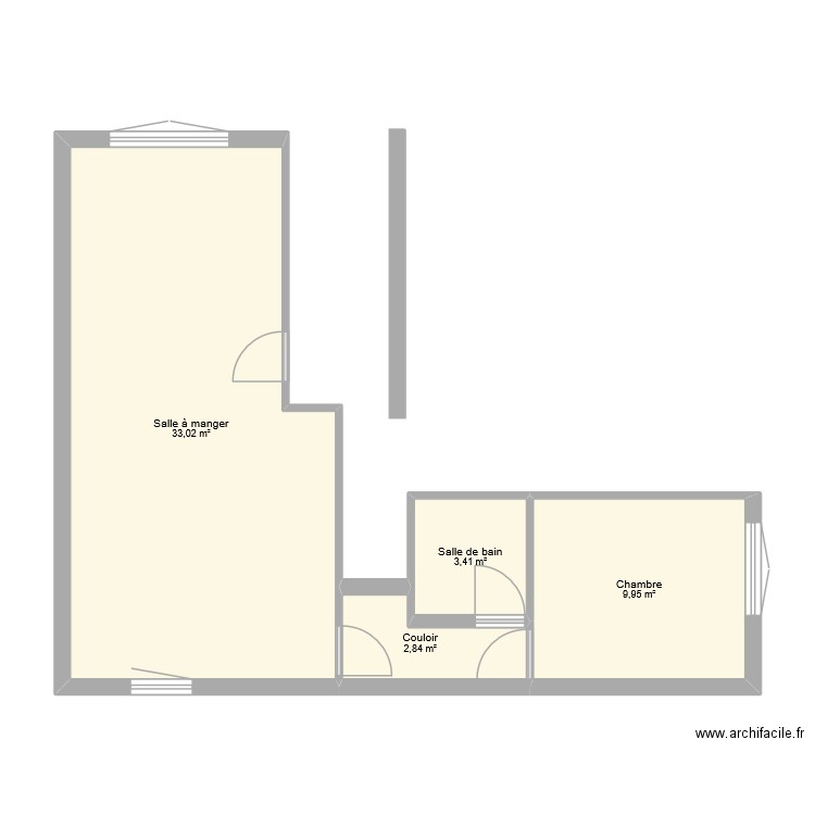 appart tauves 1. Plan de 4 pièces et 49 m2