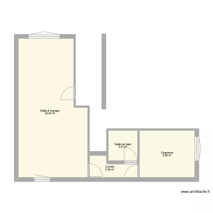 appart tauves 1. Plan de 4 pièces et 49 m²