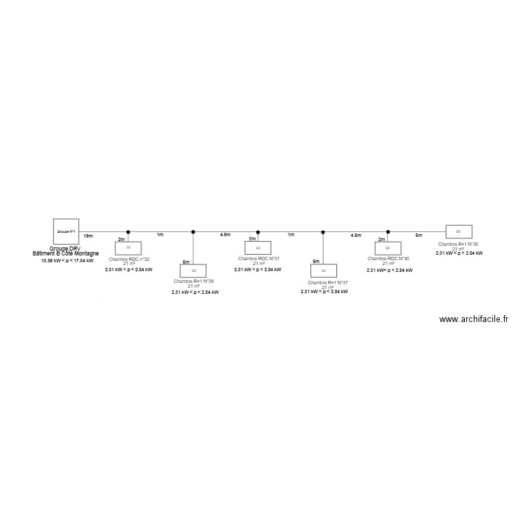 DRV1 Hotel le Dimitile Bâtiment B Côté montagne. Plan de 0 pièce et 0 m2