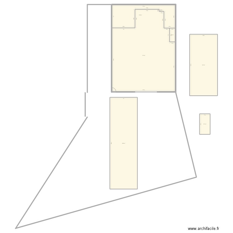 HANGAR saucliere. Plan de 6 pièces et 470 m2