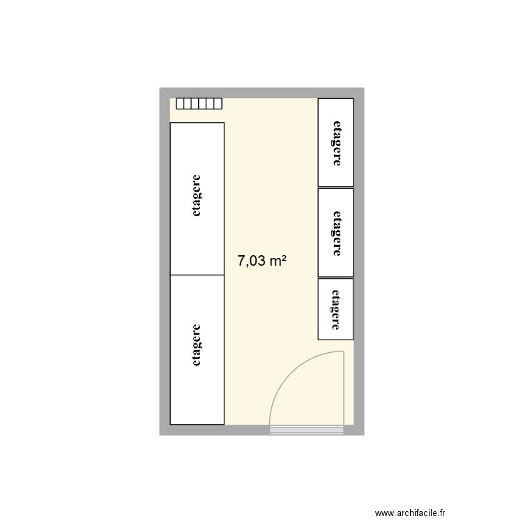 salle archive. Plan de 1 pièce et 7 m2