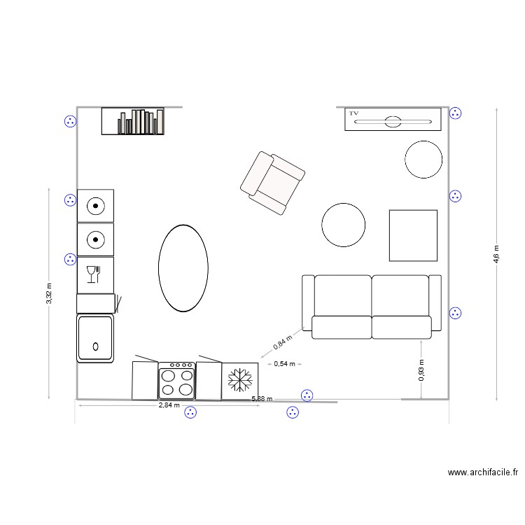 salon la x-5. Plan de 0 pièce et 0 m2