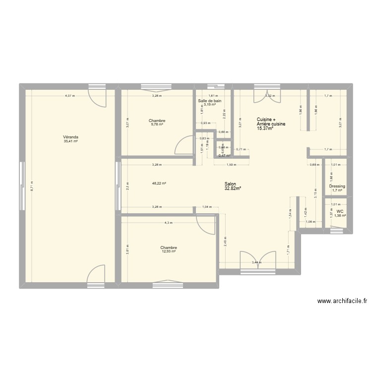 Sebille Yolande. Plan de 8 pièces et 113 m2