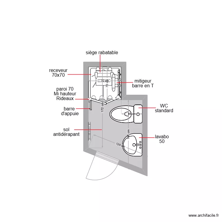 merabet. Plan de 1  et 2 m²