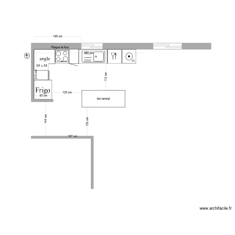 Cuisine Guagliola B V6. Plan de 