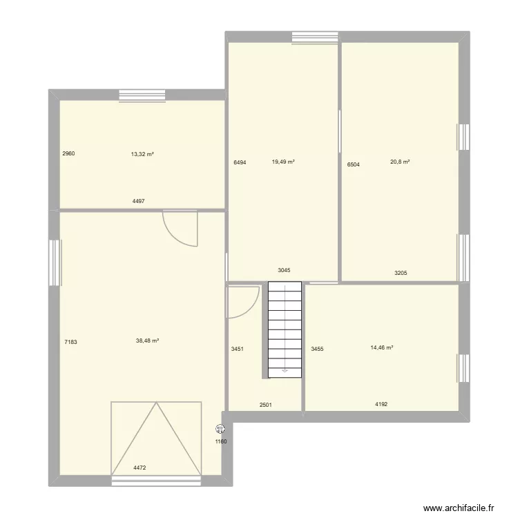 Maison Pfaffenheim sous-sol actuel. Plan de 5  et 107 m²
