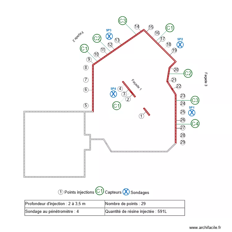 LACAT. Plan de 2  et 45 m²