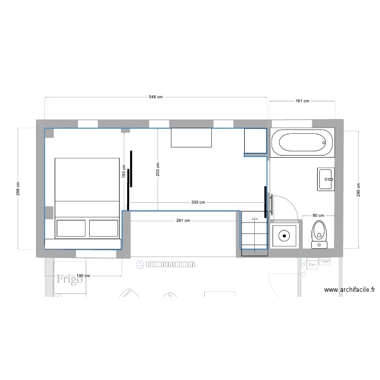 MONTREUIL2. Plan de 6 pièces et 63 m2
