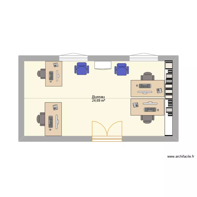Bureau 25 apr&egrave;s 3. Plan de 1  et 25 m²
