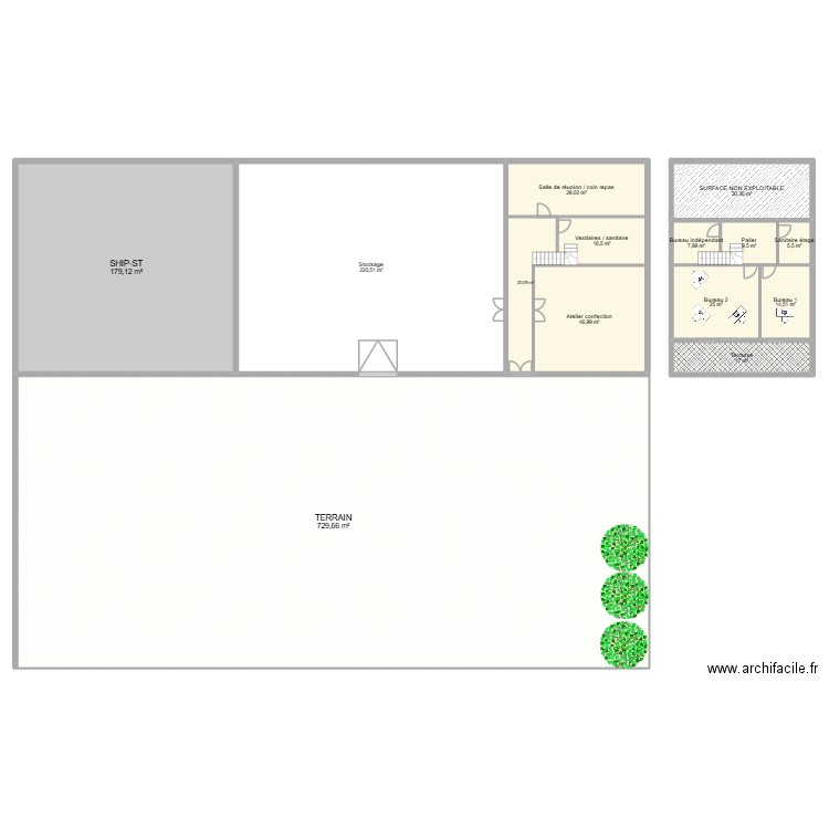 Projet KBS. Plan de 14 pièces et 1352 m2