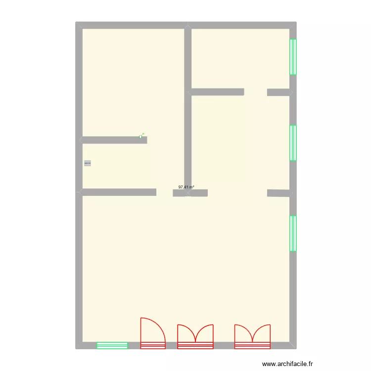 GRANJA. Plan de 1 pièce et 97 m²