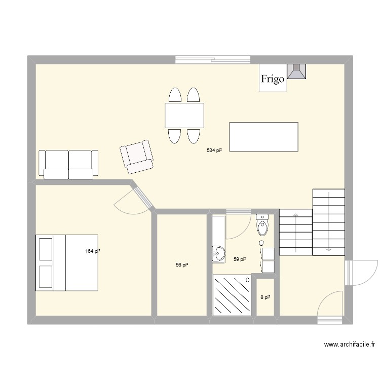 plan 2. Plan de 5 pièces et 76 m2