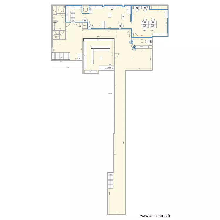 Projection RDC shop O2 - Qualité. Plan de 17 et 310 m² Projection RDC shop O2 - Qualité. Plan de 17 et 310 m²