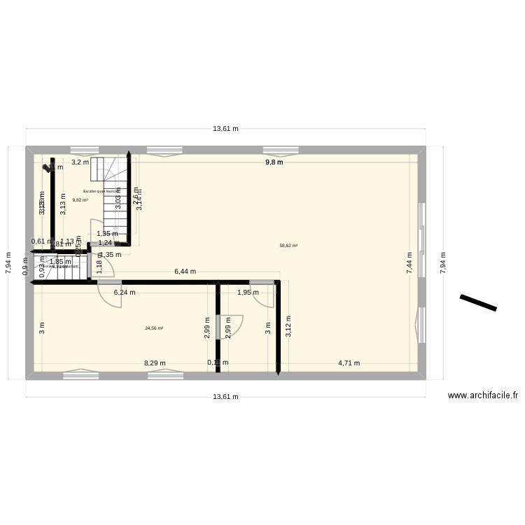 plan etage maison. Plan de 4 pièces et 95 m2