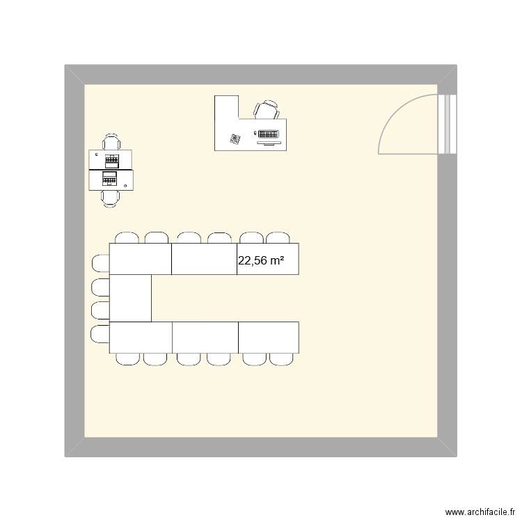 Salle O11. Plan de 1 pièce et 23 m2