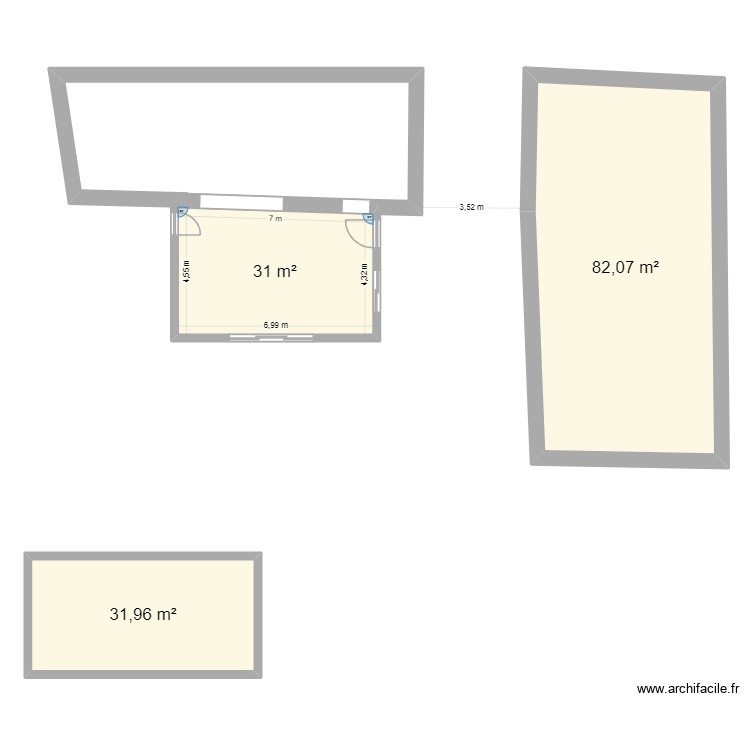 plan test 31m2. Plan de 0 pièce et 0 m2