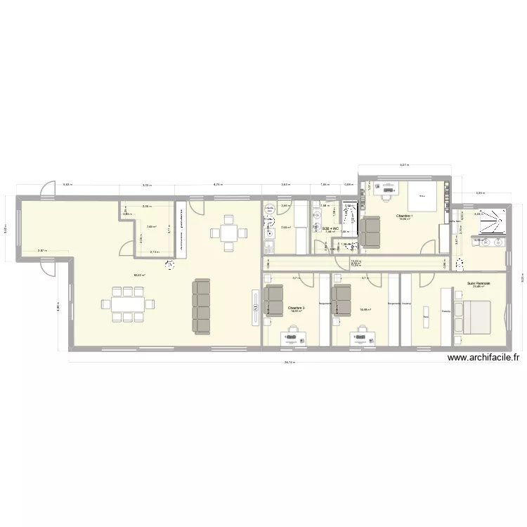 Maison V 260902. Plan de 10 Pièces et 197 m²
