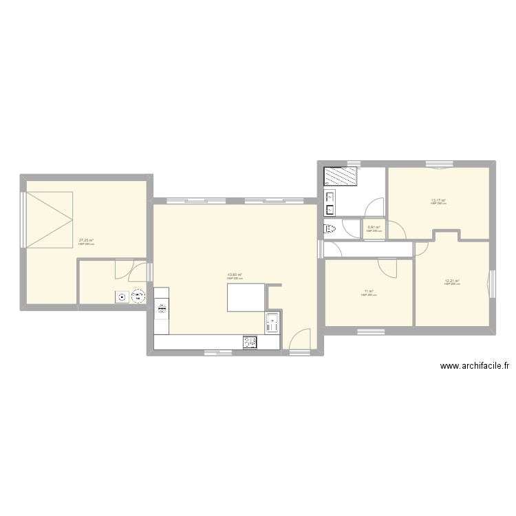 p2024. Plan de 6 pièces et 108 m2