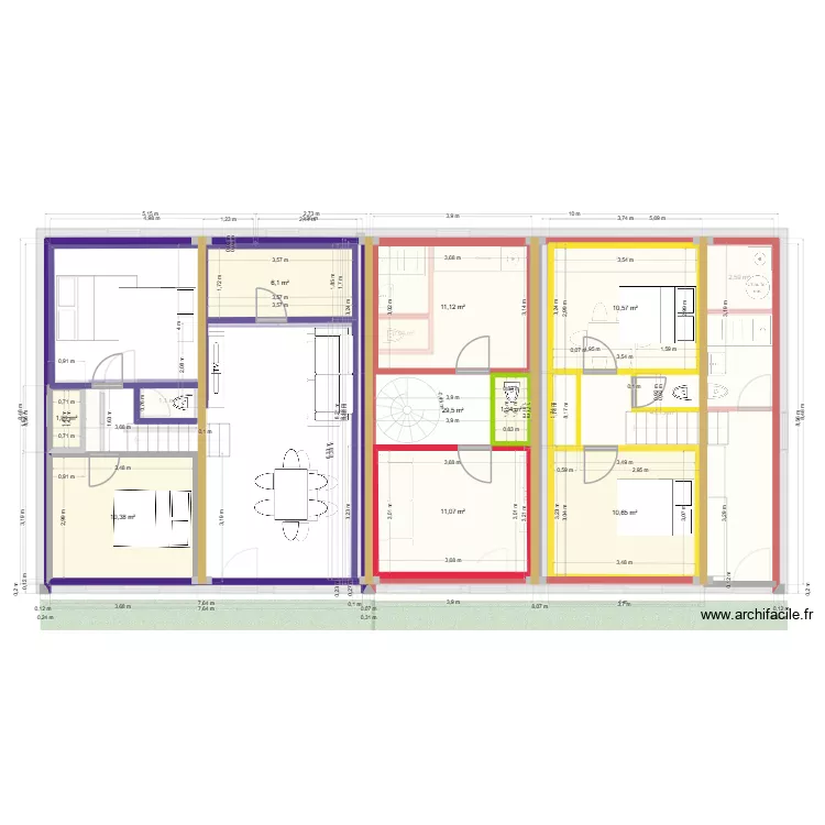 Nouveau plan bourg neuf. Plan de 17  et 324 m²