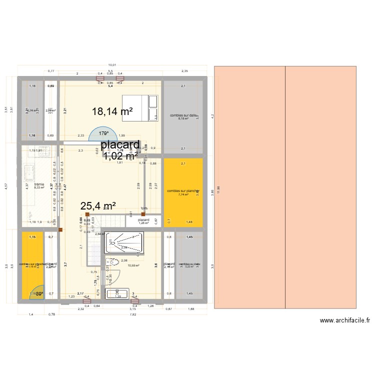 mai. Plan de 31 pièces et 314 m2