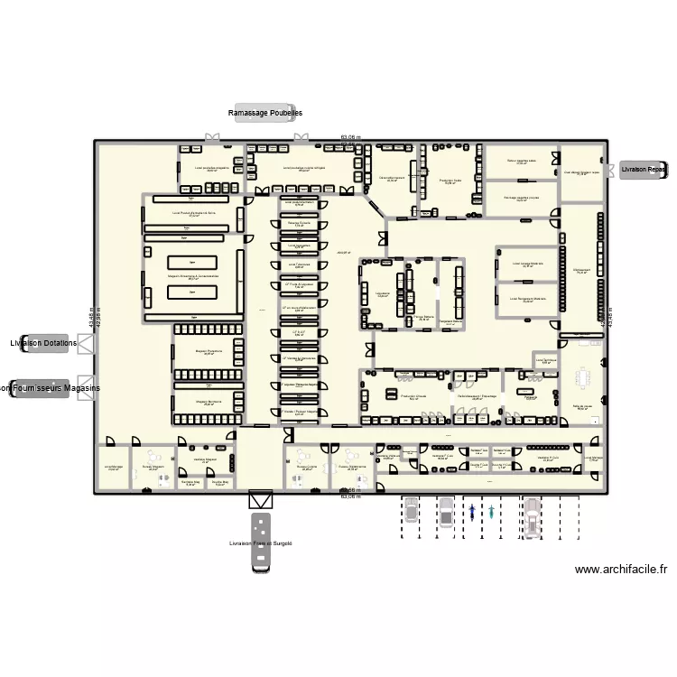 Cuisine Centrale V2. Plan de 329 Pièces et 4672 m² Cuisine Centrale V2. Plan de 329 Pièces et 4672 m²