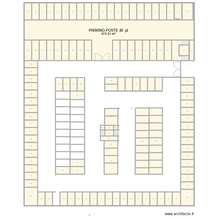 PARKING SOUTERAIN. Plan de 118 pièces et 2307 m2
