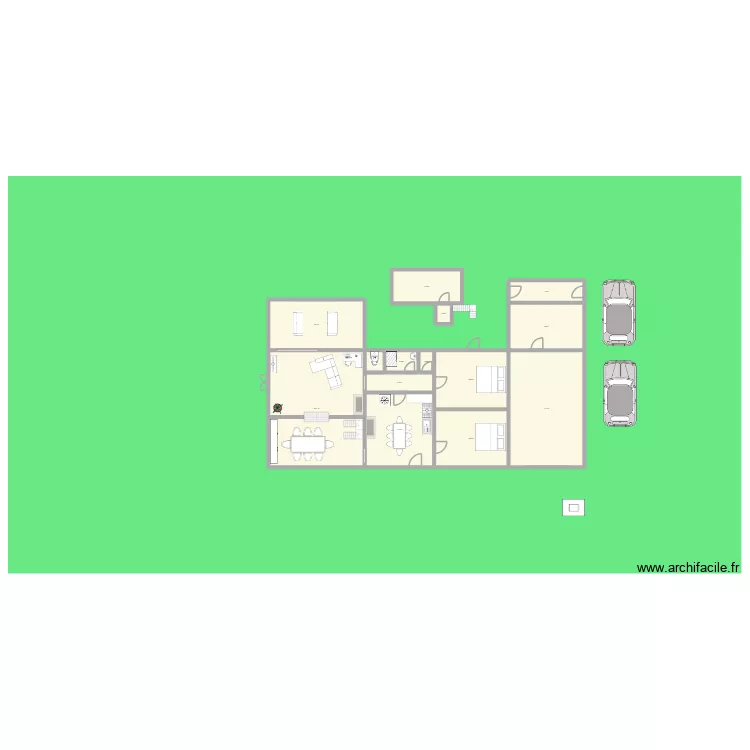 amongus. Plan de 14 pièces et 677 m²