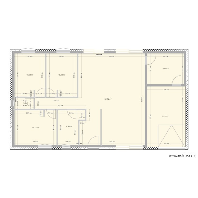 maison sans meuble 16m. Plan de 8 pièces et 124 m2