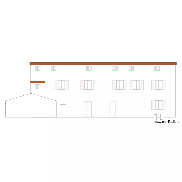 Fa&ccedil;ade Est MP Marcy. Plan de 