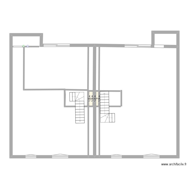 sud1. Plan de 2 pièces et 1 m2