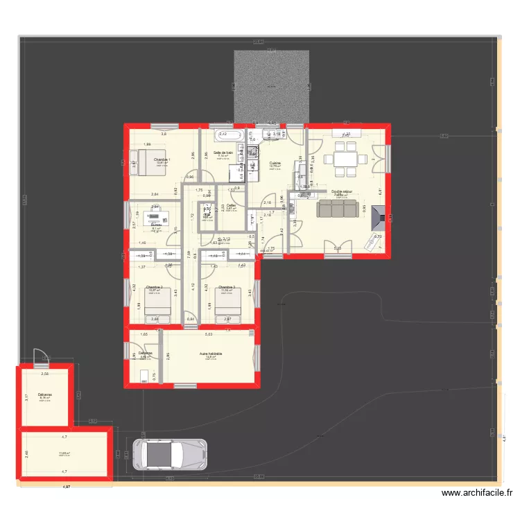 Plan Eysines P2. Plan de 15  et 757 m²