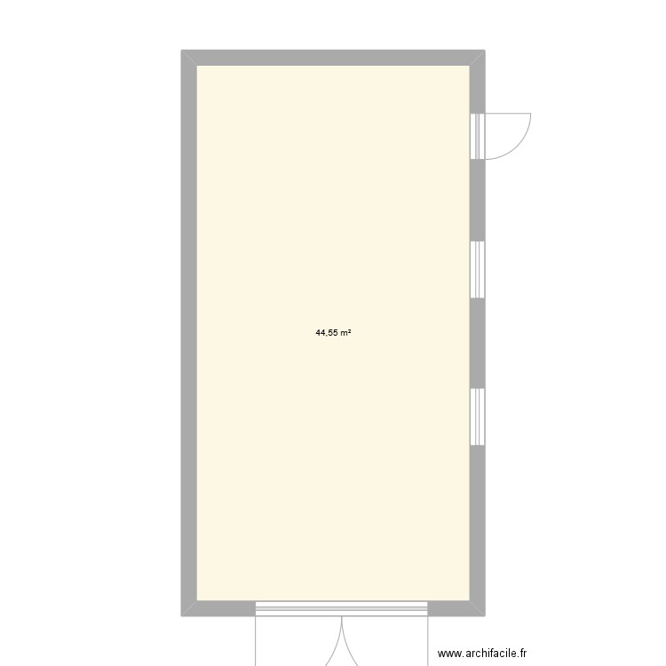 Grenier. Plan de 1 pièce et 45 m2