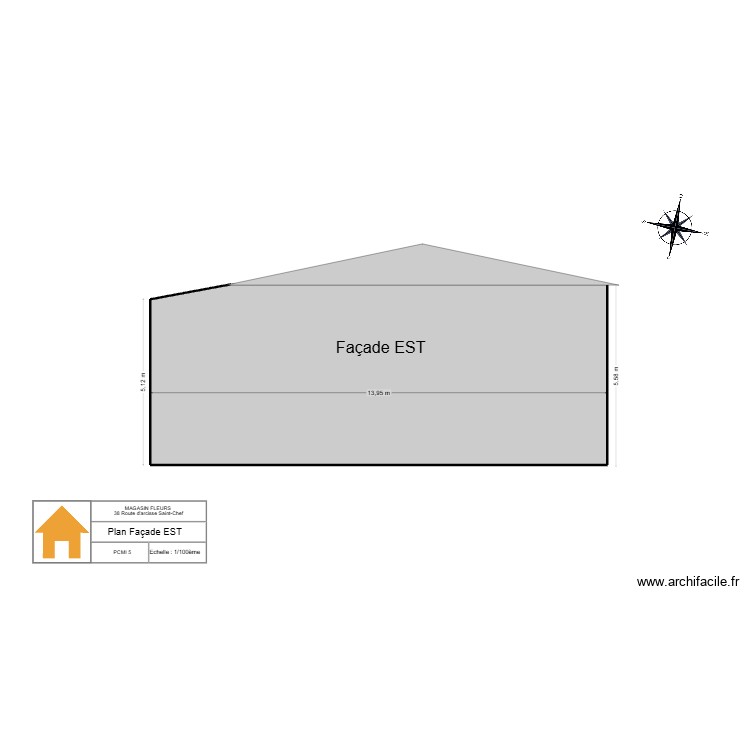 plan Fa&ccedil;ade EST. Plan de 0 pièce et 0 m2