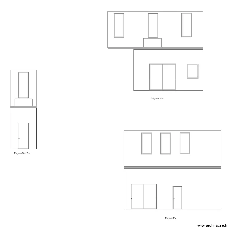 fa&ccedil;ade &agrave; modifi&eacute; en attente mesures initiale. Plan de 
