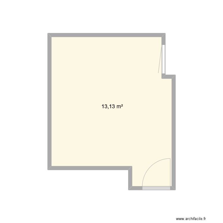 Chambre. Plan de 1 pièce et 13 m2