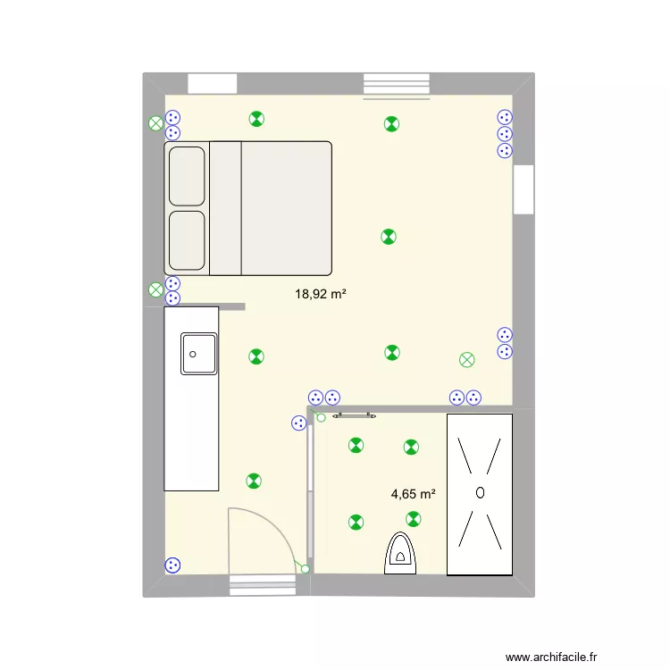 Julie martin. Plan de 2  et 24 m²