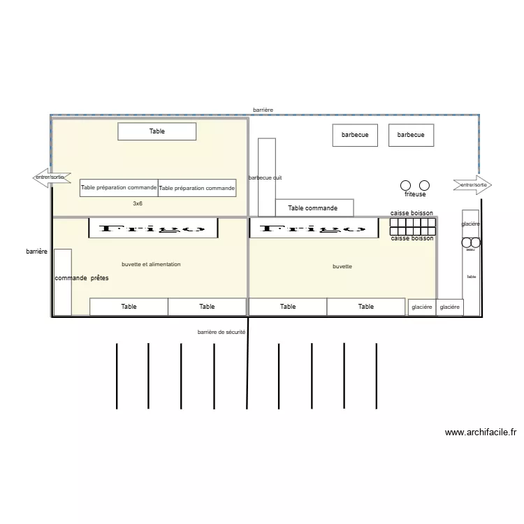 concert buvette. Plan de 