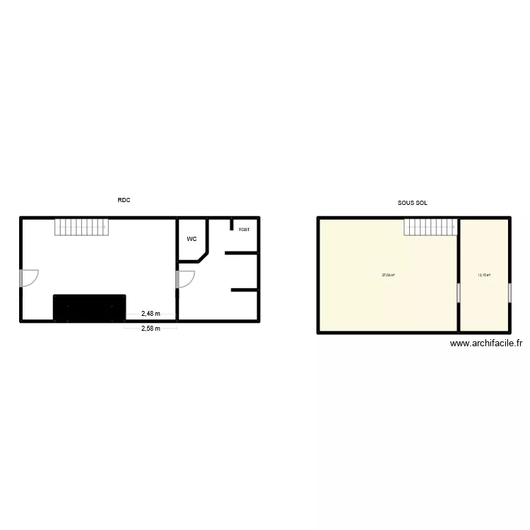 EFOR JEWELRY plan avant travaux. Plan de 5 et 56 m² EFOR JEWELRY plan avant travaux. Plan de 5 et 56 m²
