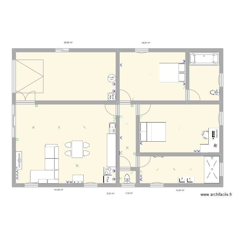Risoul SDB 1. Plan de 8 pièces et 130 m2