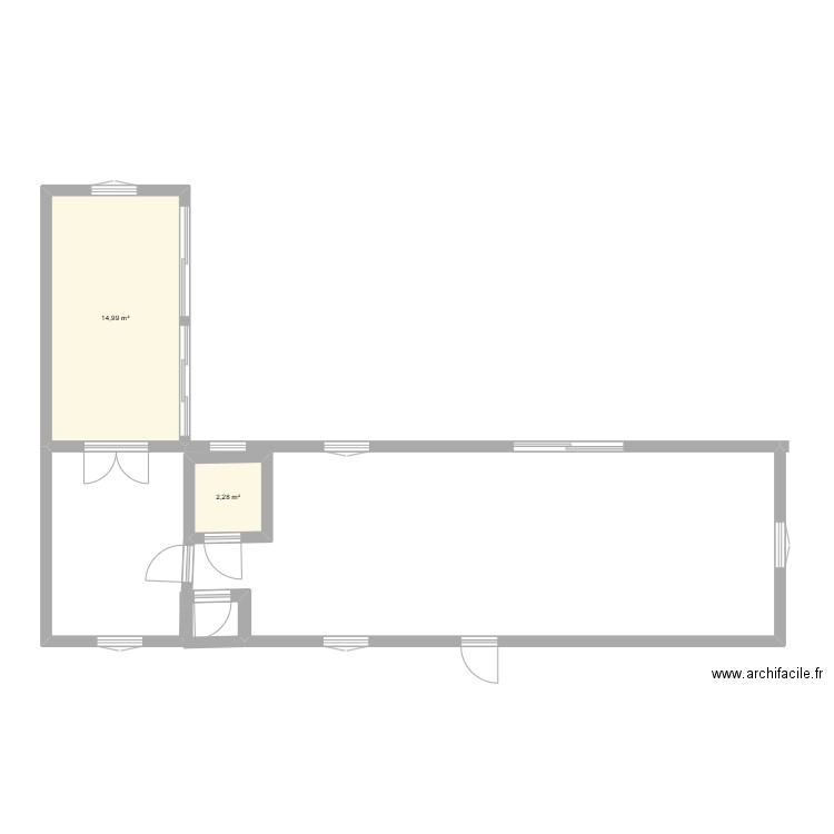 MA VIE LA. Plan de 2 pièces et 17 m2